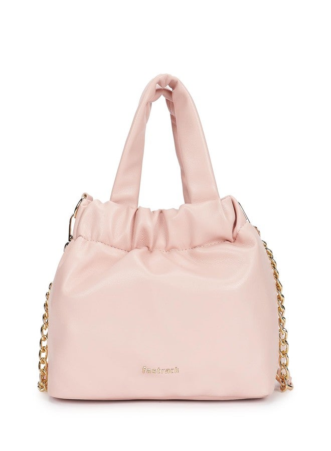 Fastrack Ruched Sling Bag for Women | Compact Faux Leather Crossbody with Detachable Chain Strap, Magnet Closure and Inner Pockets | Minimalist Everyday Sling for Casual and Evening Looks - Image 1